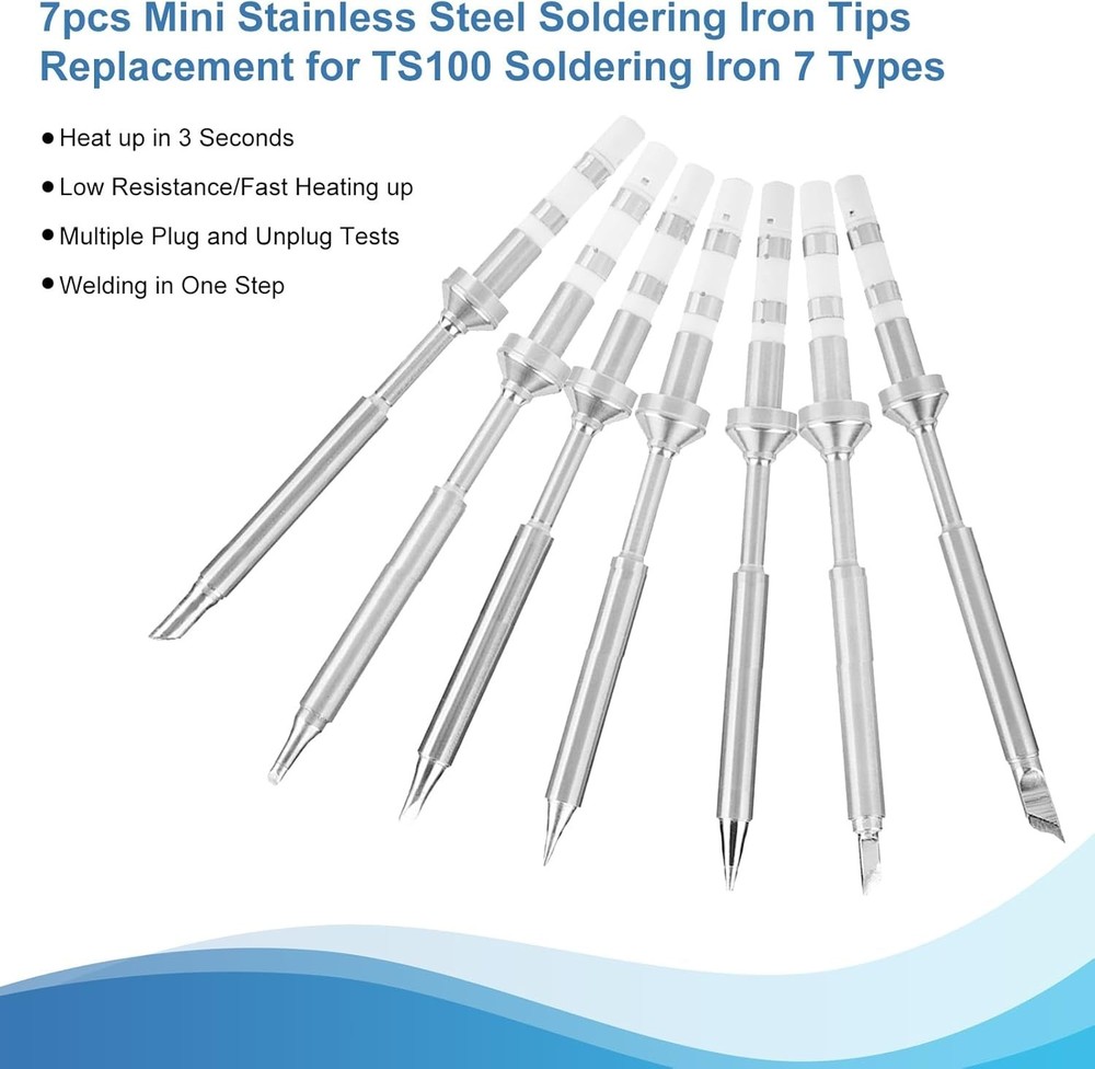 Portable Stainless Steel Soldering Tips Set for Efficient Electronic Repairs