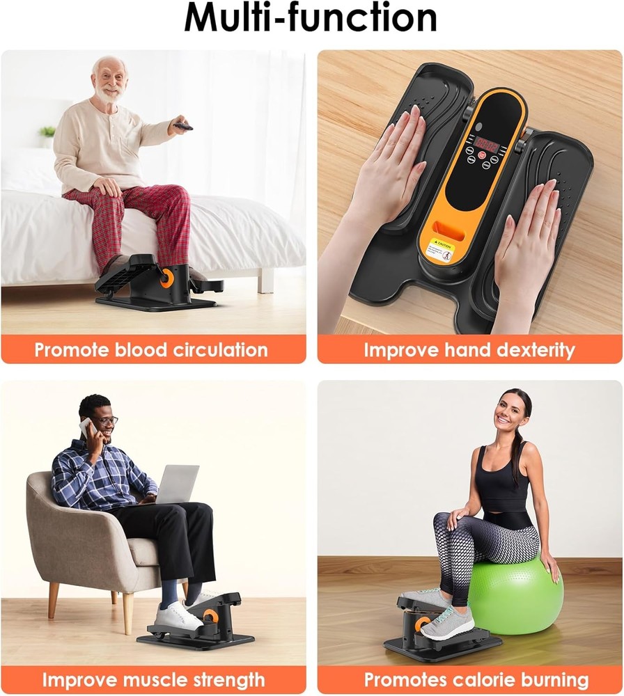 12 Adjustable Speed Under Desk Elliptical Machine Seated Pedal Exercise Machine