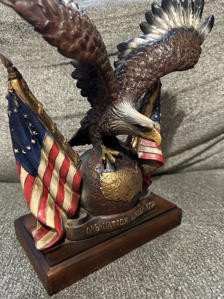 One Nation Under God Eagle With American Flags