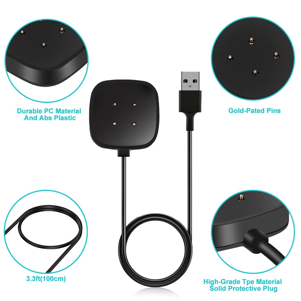 For Fitbit Versa3/Sense Watch Charger Cable Replacement Dock USB Charging Cradle
