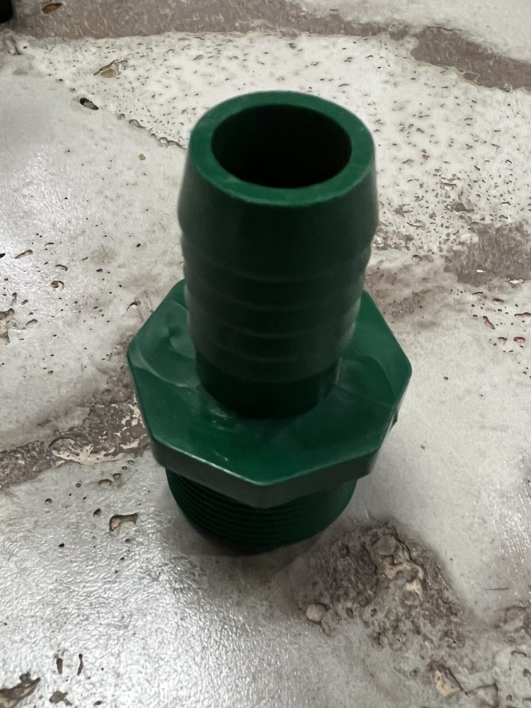 Green 1" MIPT MPT x 3/4" Insert Barbed Reducing Male Adapter Insert Poly Pipe