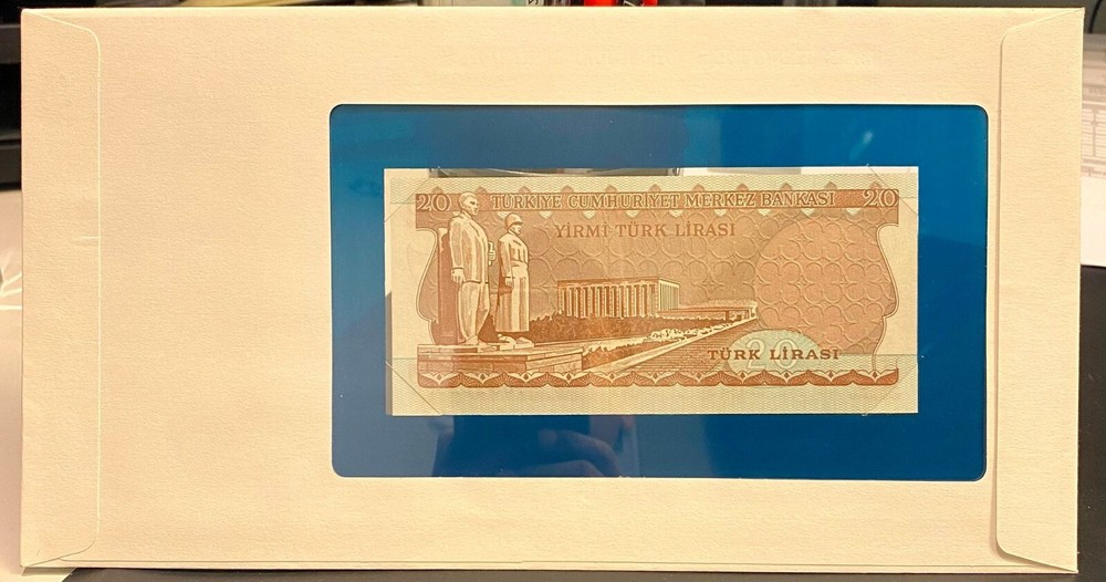 Banknote Letter , Turkey 20 Lirasi UNC Banknote