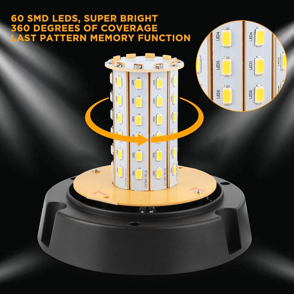 60LED Beacon Strobe light Warning Emergency Light Amber rooftop Small lamps
