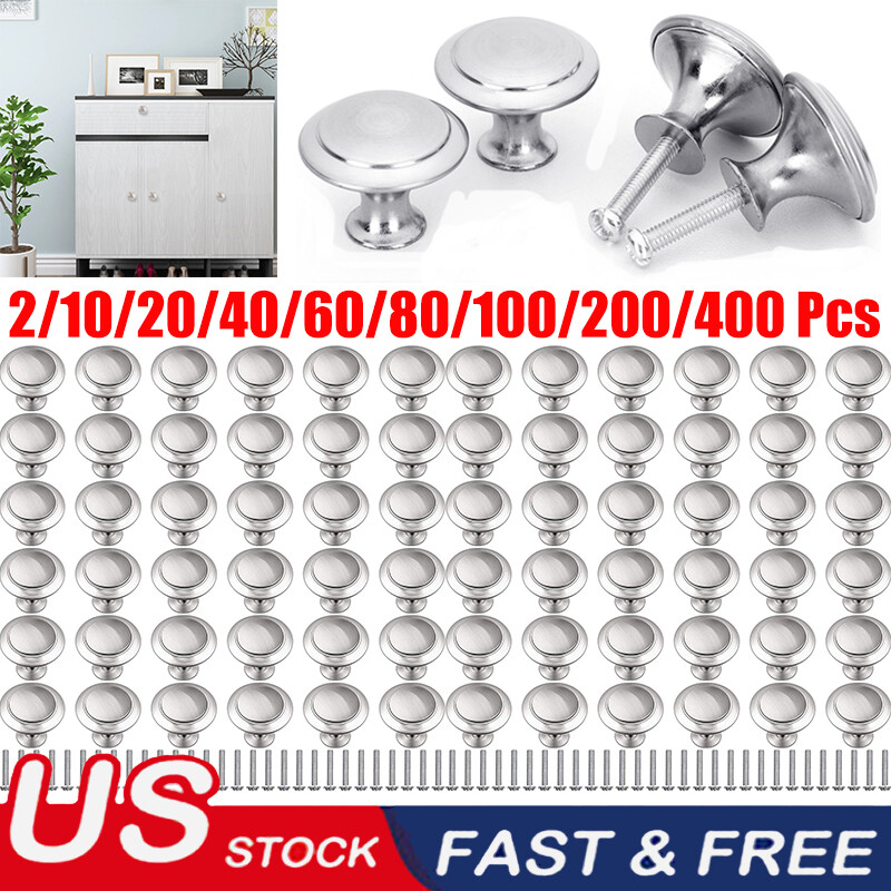 Stainless Steel Door Knobs Cabinet Handles Cupboard Drawer Kitchen Pulls LOT