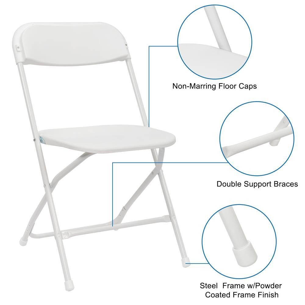 20 Pack Commercial White Plastic Folding Chair Stackable Wedding Picnic Party