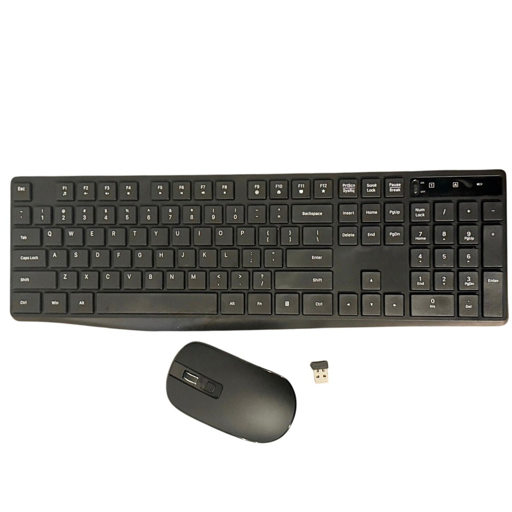 Wireless Keyboard and Mouse Set USB Connection Battery Powered