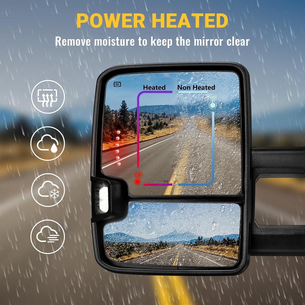Towing Mirrors Switchback Lights Compatible with 2003-2007 Chevy Silverado GMC
