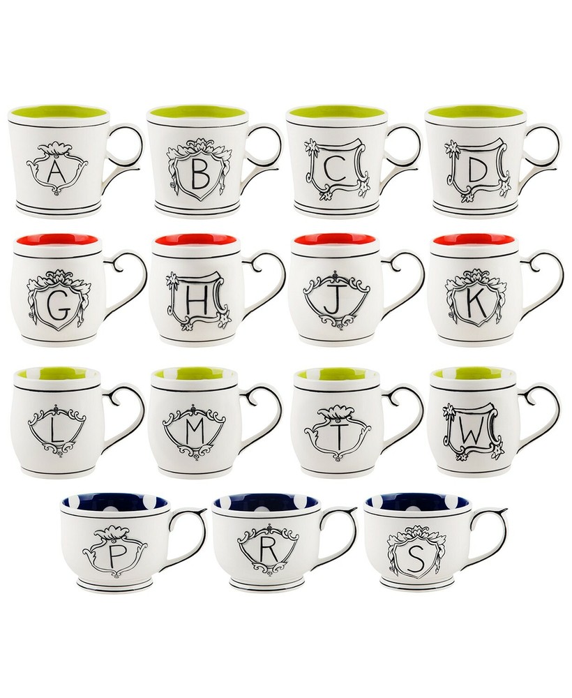 Home Essentials Molly Hatch Monogram Assorted Initials / Letter Mugs A B C K T +