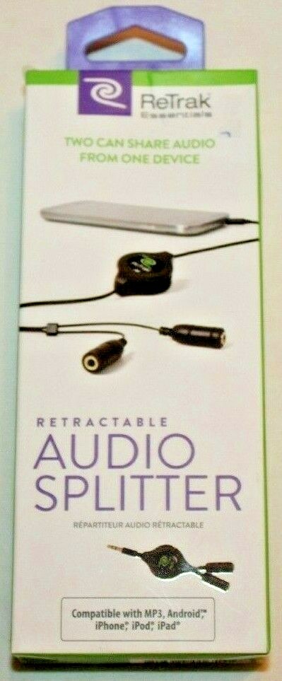 ReTrak Essentials Retractable Audio Splitter