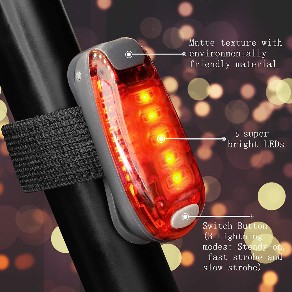 LED Night Safety Light Clip On Strobe Running Lights For Cycling Walking Warning