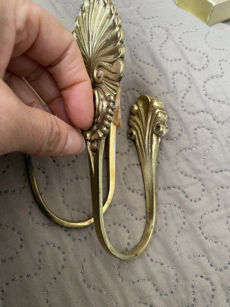 Vintage Brass Curtain Tie Backs Hooks
