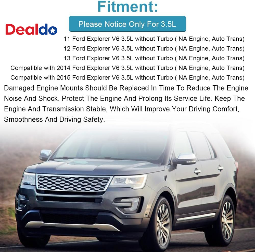 3Pcs Engine Motor Mount Transmission Replacement for 2011-2015 Ford Explorer V6