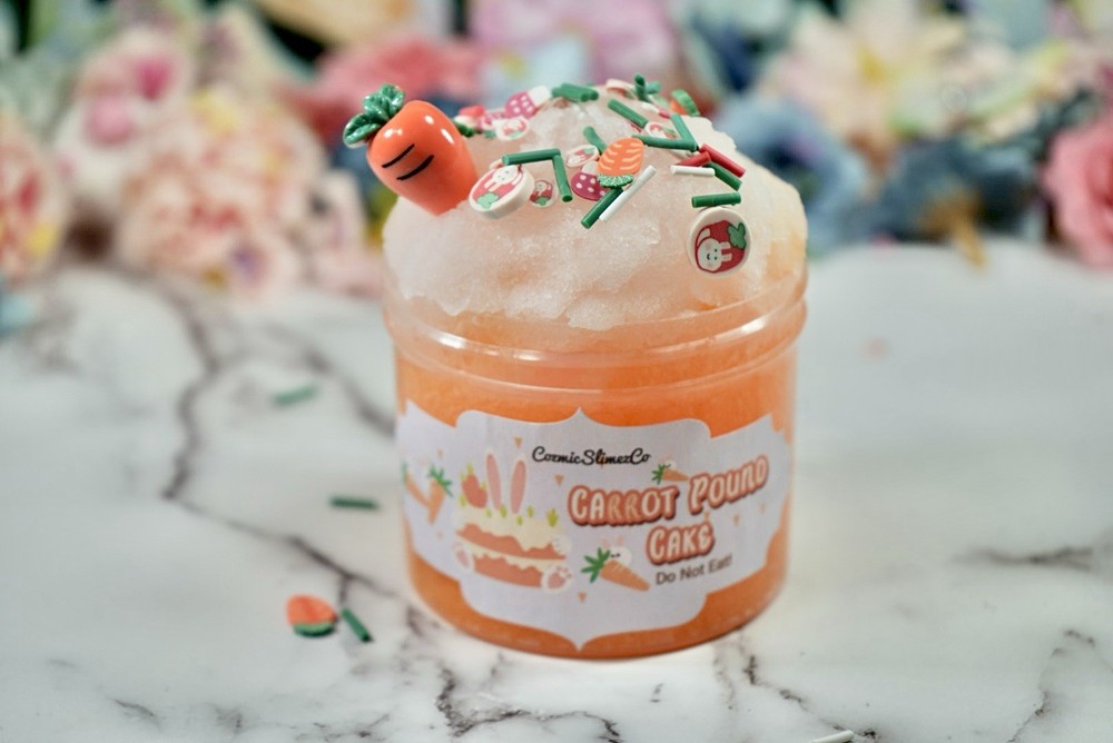 Bunny Carrot Pound Cake Icee Cloud Slime –Easter Edition- ASMR