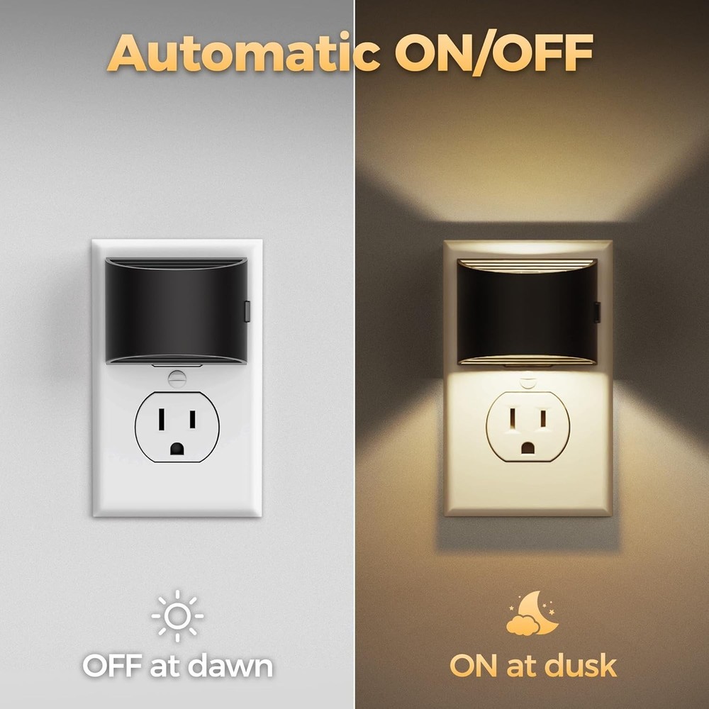 LED Night Light[2 Pack] Night Lights Plug Into Wall 3 Level Brightness Adjustabl