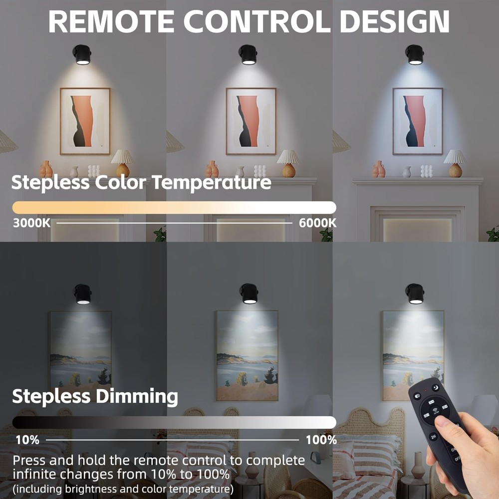 LED Uplighting Indoor with Timer and Remote, Stepless Adjustable Color Temper...