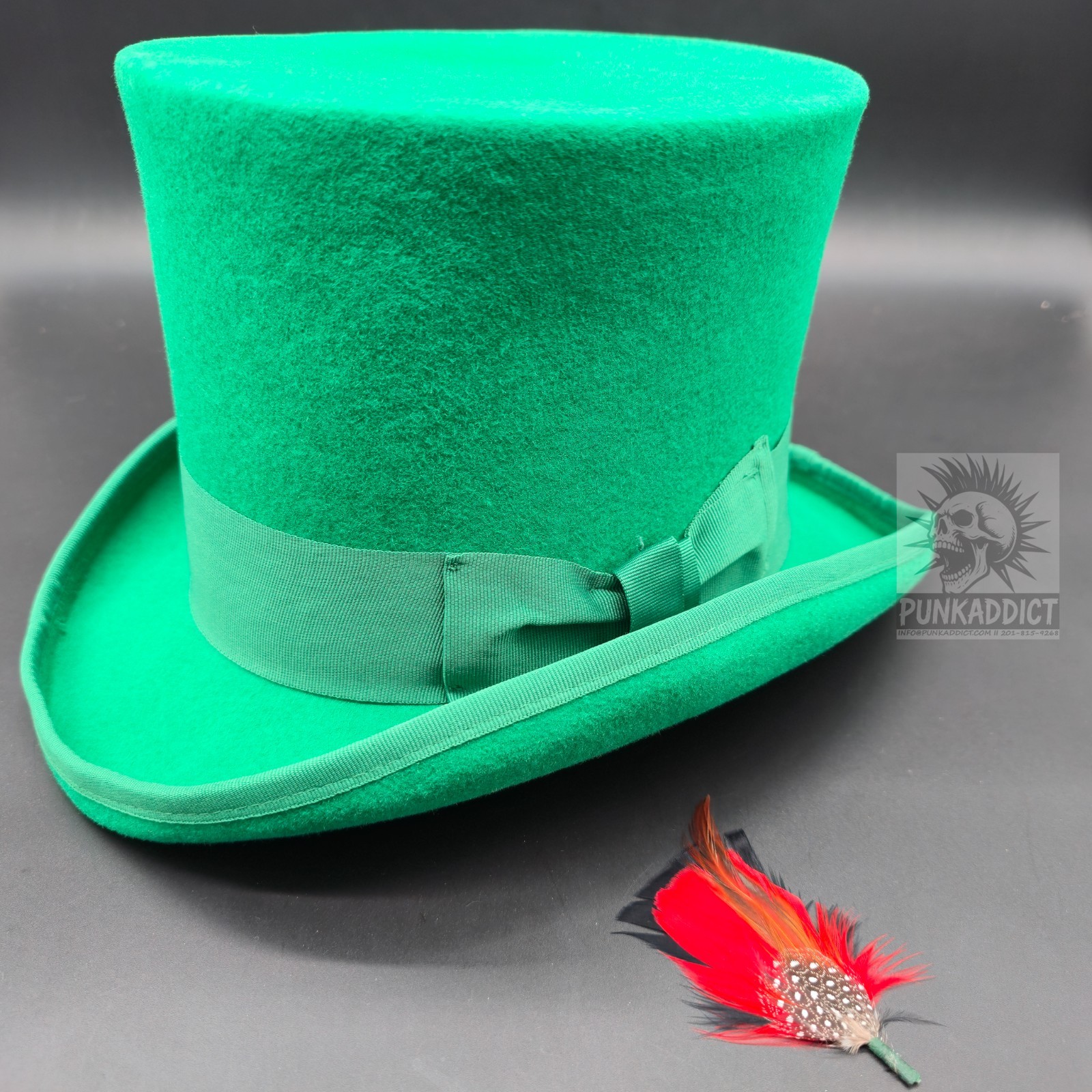 Black Top Hat Wool Felt Victorian Slash Mad Hatter Steampunk Rock Star USA