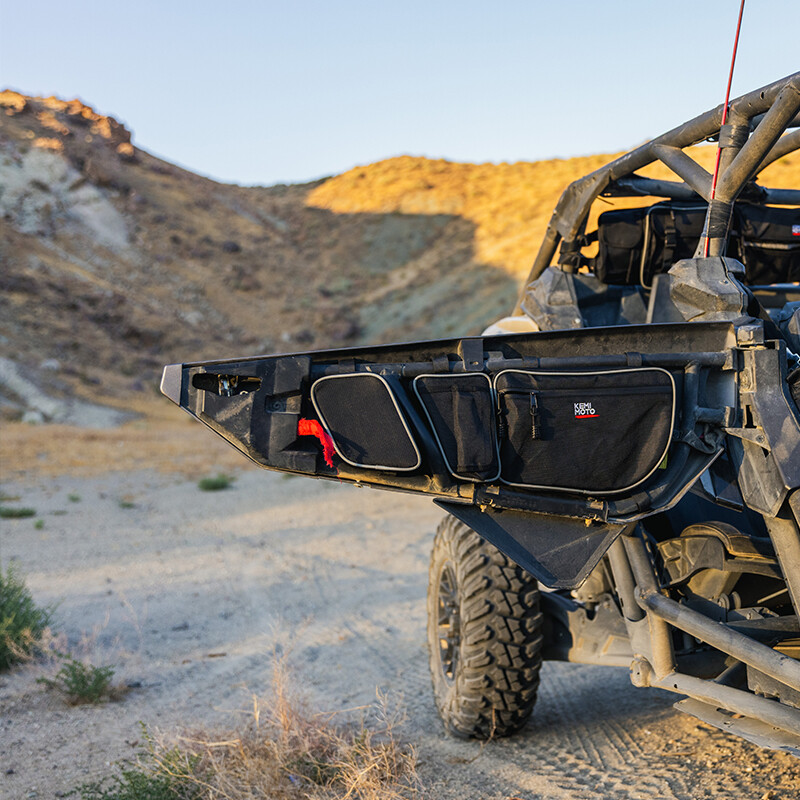 KEMIMOTO UTV X3 Door Storage Bags w/Knee Pad For Can Am Maverick X3 2017-2024