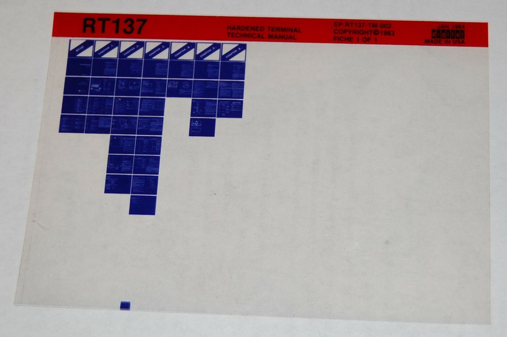DEC RT137 Hardened Terminal Technical Manual, Microfiche