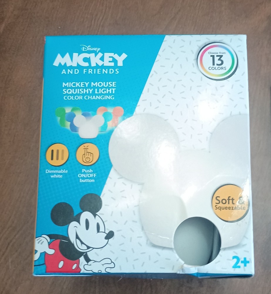 Mickey Mouse Head Night Light 13 Color Changing Squishy
