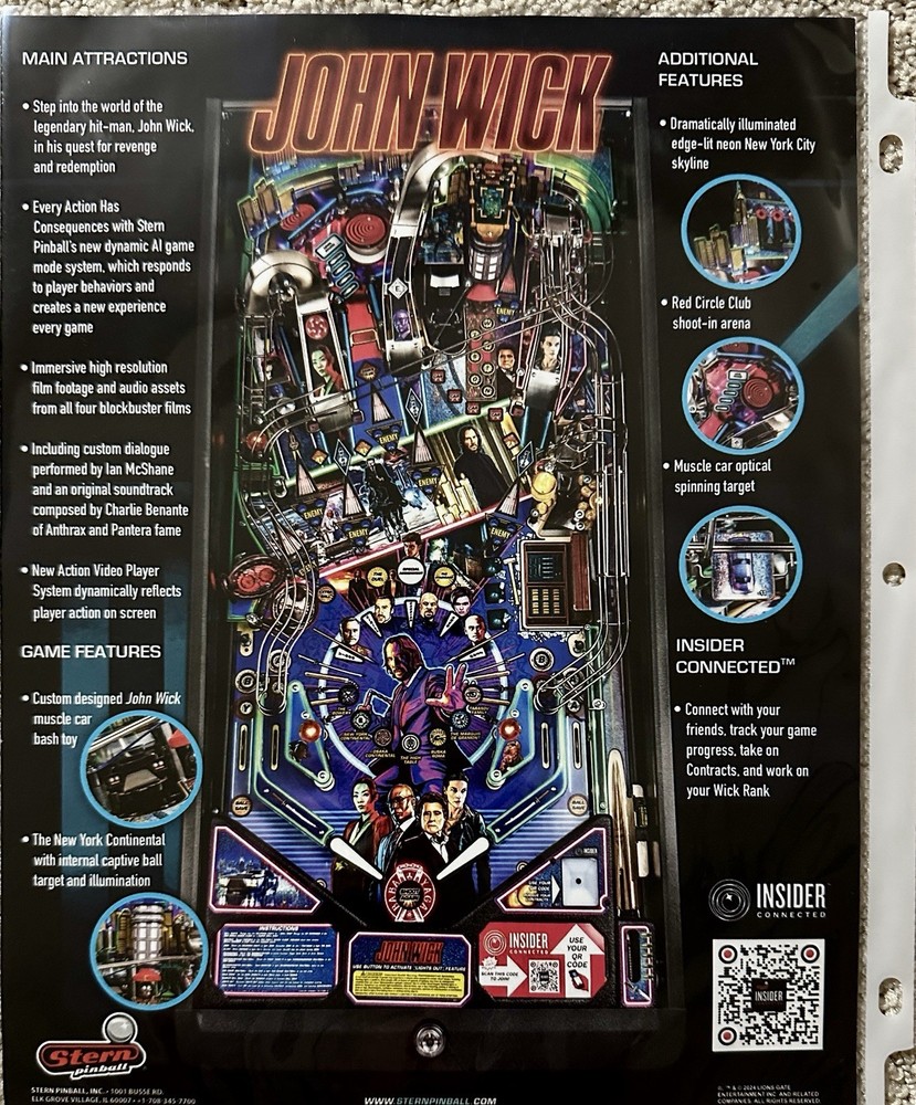 Stern JOHN WICK - Pro - Pinball Machine Flyer / Brochure