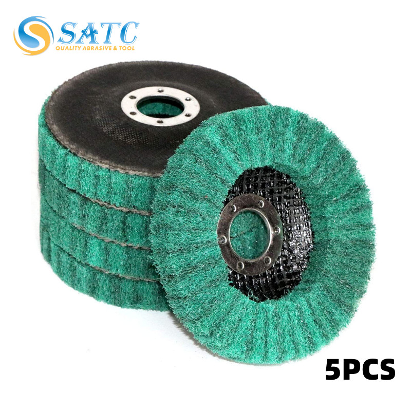 5PCS 4-1/2 x7/8" Metal Cleaning Polishing Wheel Pads Flap Disc for Angle Grinder