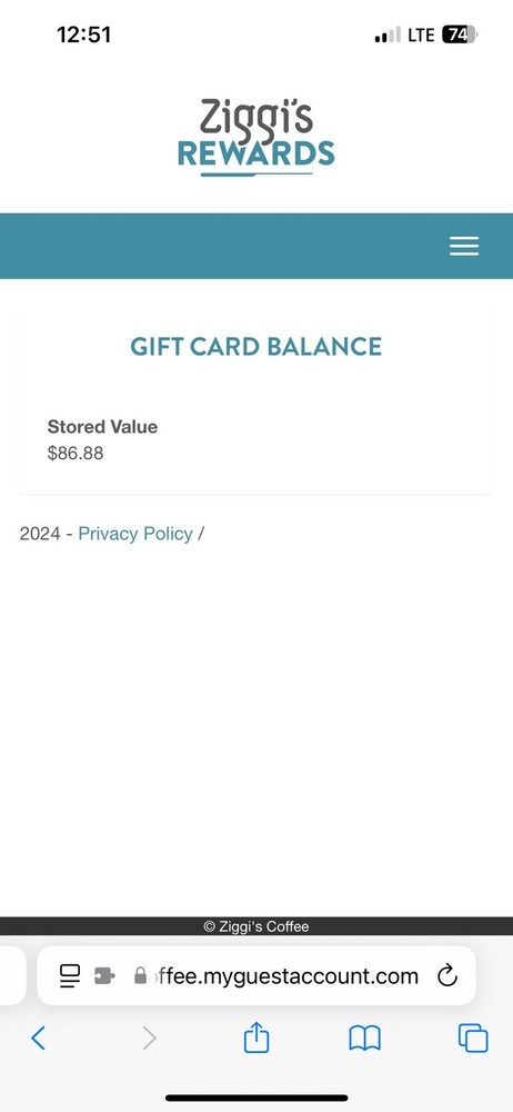 Ziggis Gift card