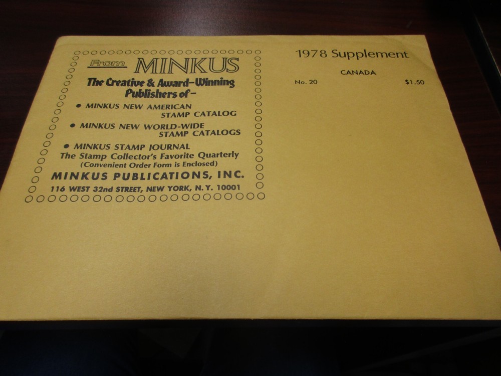 "MINKUS"  1978  SUPPLEMENT  CANADA  W/FREE SHP.