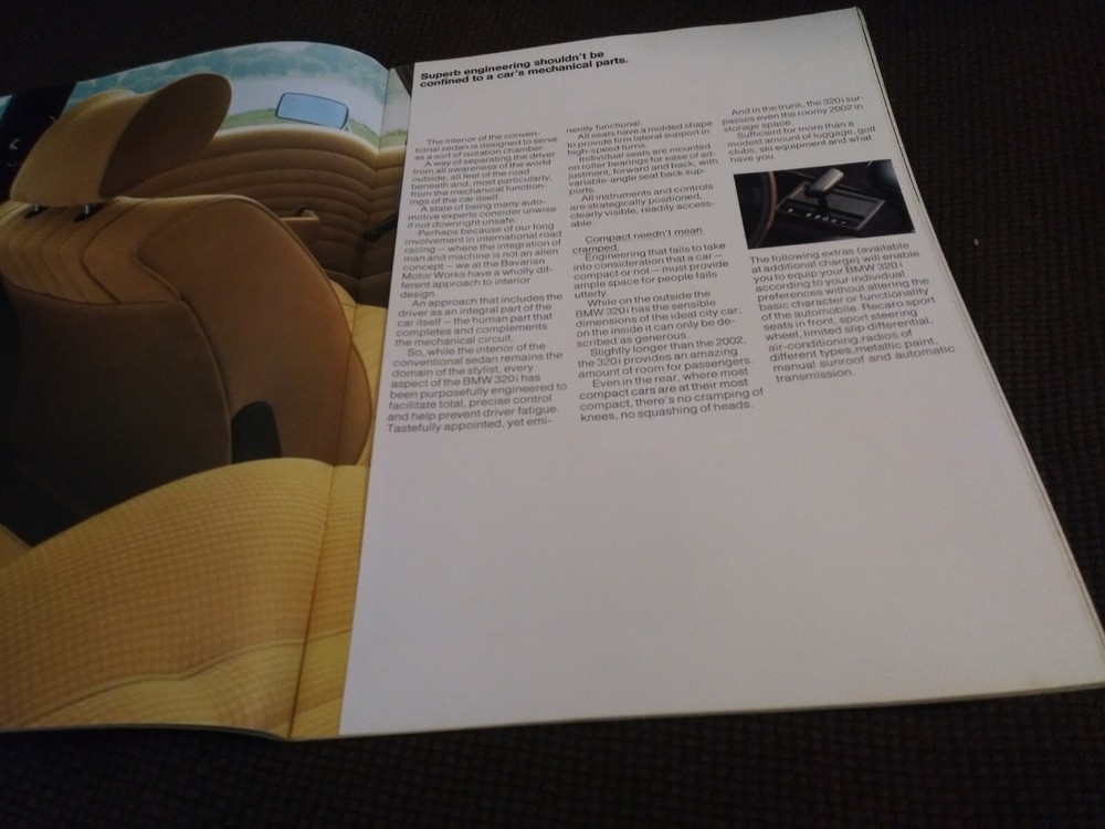 1978 BMW 320i Sales Brochure Catalog