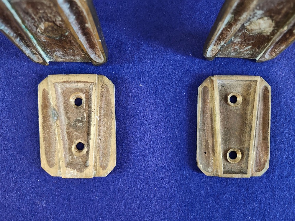 antique solid brass fireplace jacks to hold your fireplace tools