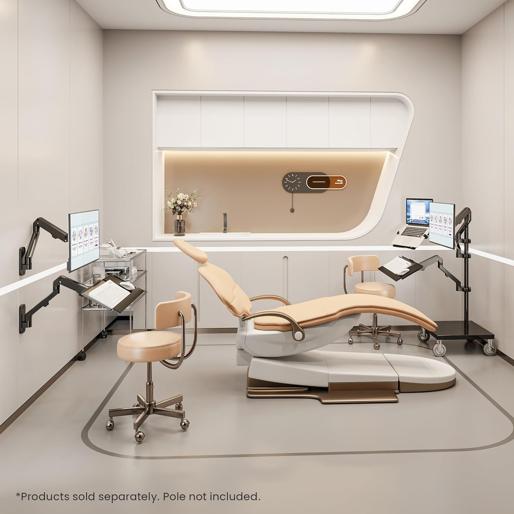 Keyboard Wall Mount with Pole Option, Adjustable Keyboard and Mouse Tray with Sp