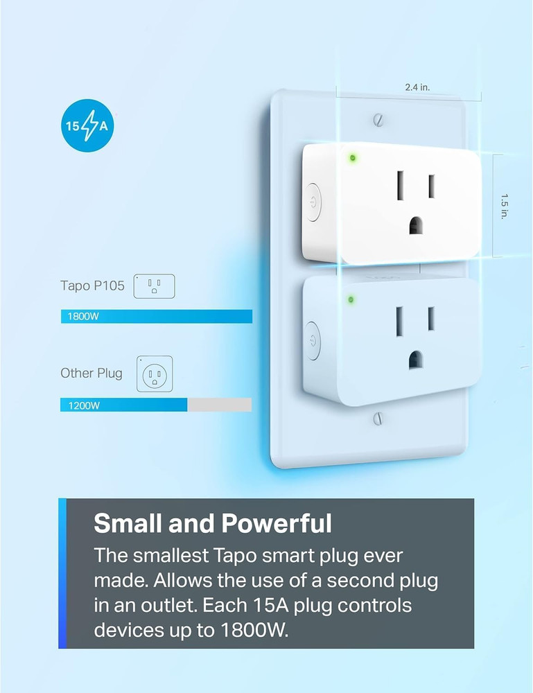Smart Plug Mini 15A, Smart Home Wi-Fi Plug, Super Easy Setup, Compatible with Al