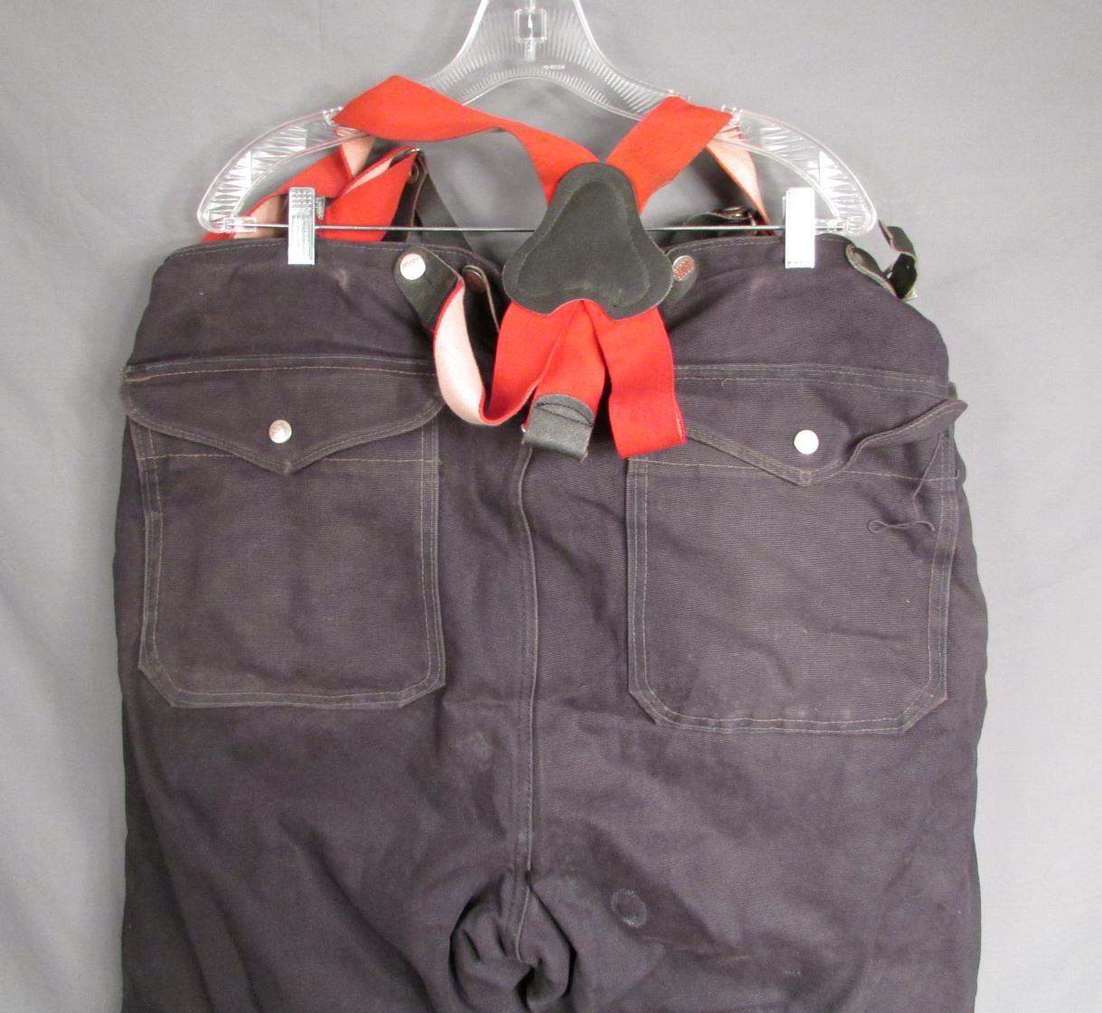 Vintage Globe Mfg. Firefighters Bunker Turnout Gear Pants Suspenders Fireman 40