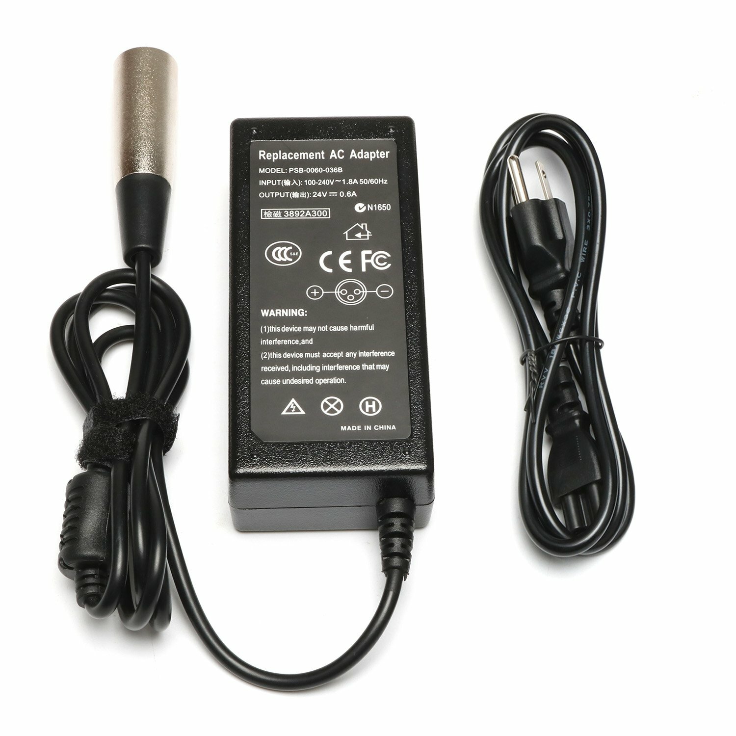 Battery Charger Adapter For Go-Go Elite Traveller Merits S-132 Electric Scooter