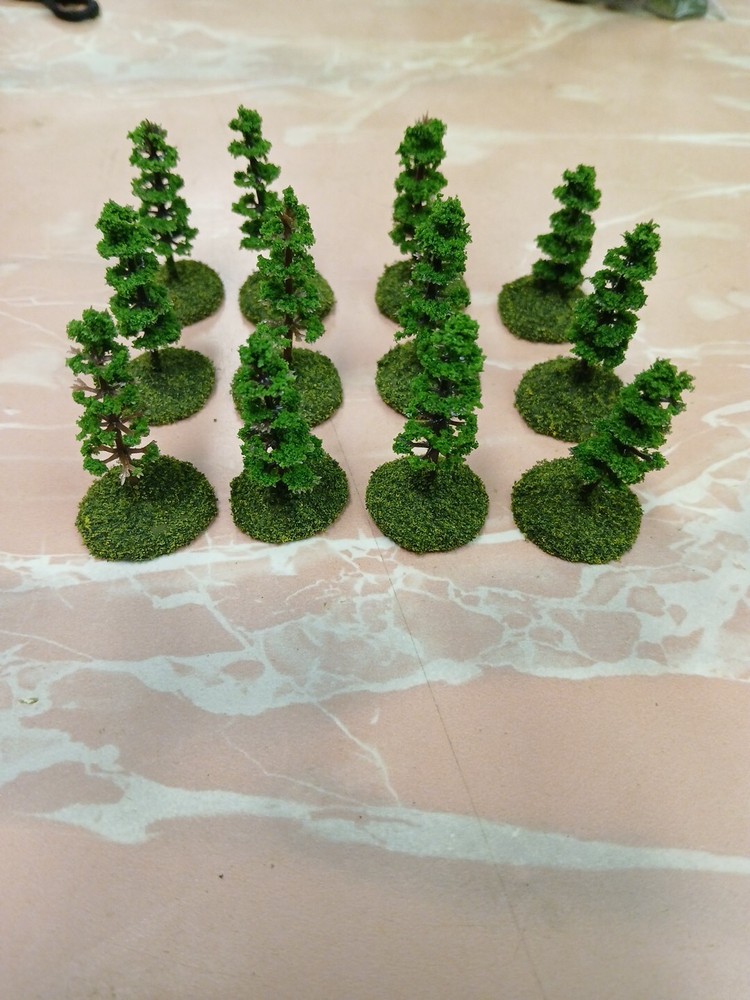 12 based Landscape Model Micro Pine Trees wargaming scenery terrain 1.5" Armor