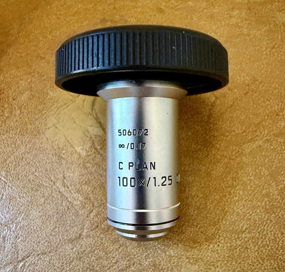 Leica Microscope C Plan 100x Oil Objective Clean Lens/ Case