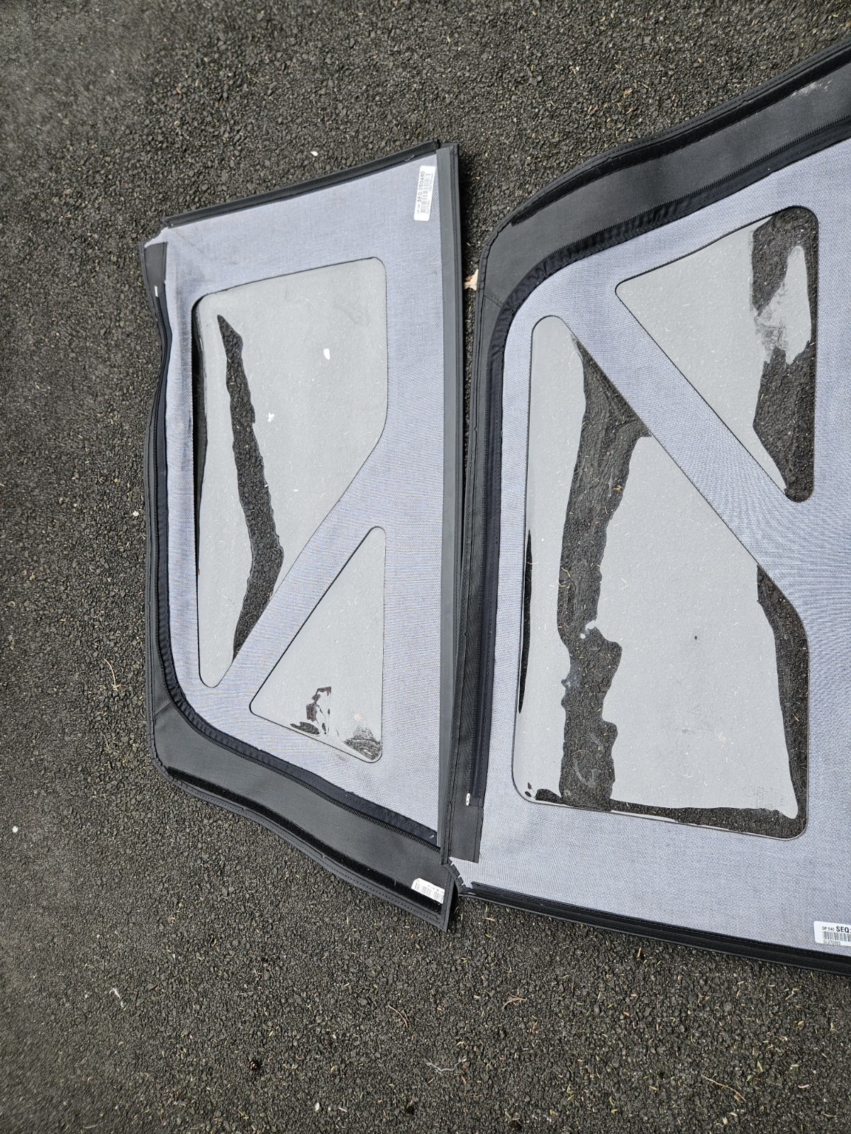 Jeep Wrangler Soft Top Windows 2 Door JK CLEAR VINYL GREY GRAY 07-18 PAIR LH RH