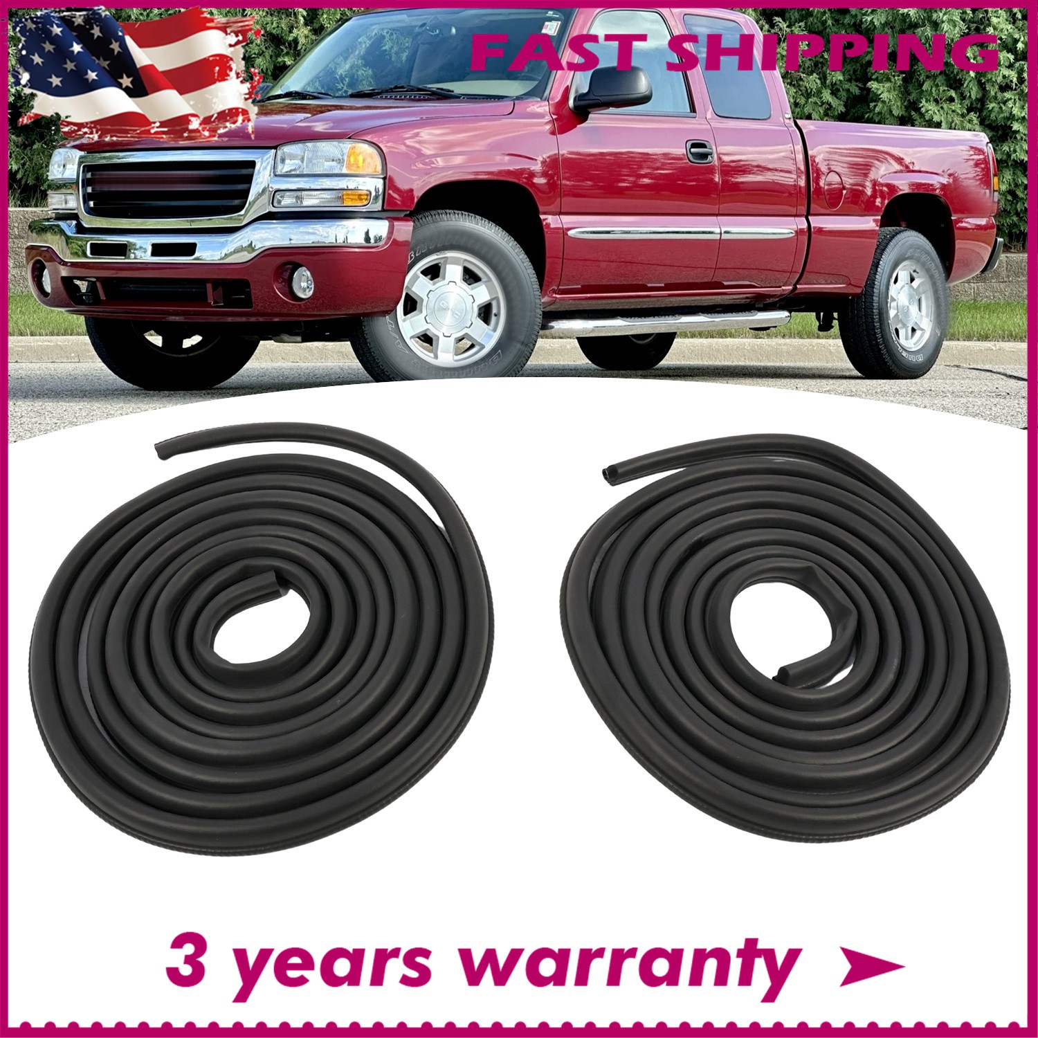 For 2000-2006 Silverado Sierra X-Cab Extended Cab Door Seal SET Weatherstrip