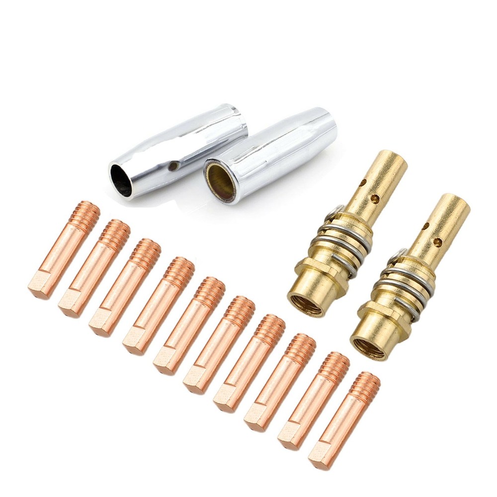14PCS for MIG Welding Kit Accessories 0 8mm Tips Gas Nozzles Diffuser Pack