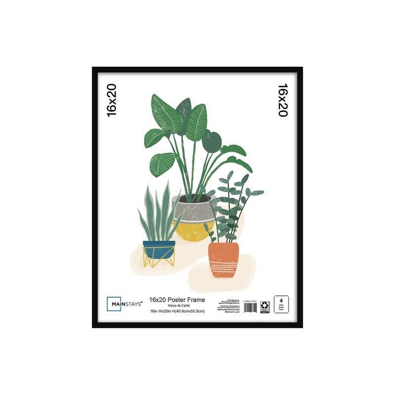 16x20 Basic Black Poster Frame Rectangle Display Vertical Horizontal Lightweight