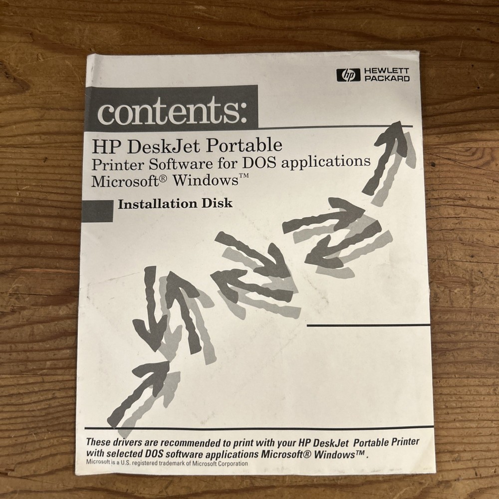 HP DeskJet Portable Printer Software for DOS Applications with Installation Disk