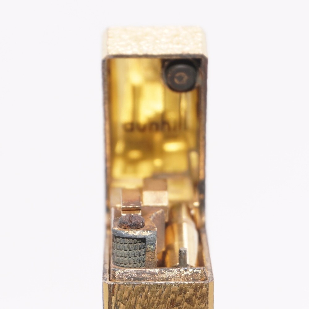 Dunhill Roller Gas Lighter Gold Sand Pattern-Ultrasonically cleaned_Working