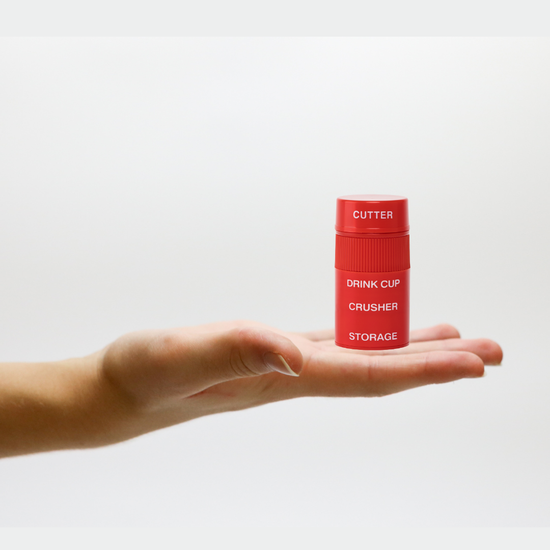 Pill Crusher Cutter and Grinder Combo with Drinking Cup Storage by easycare