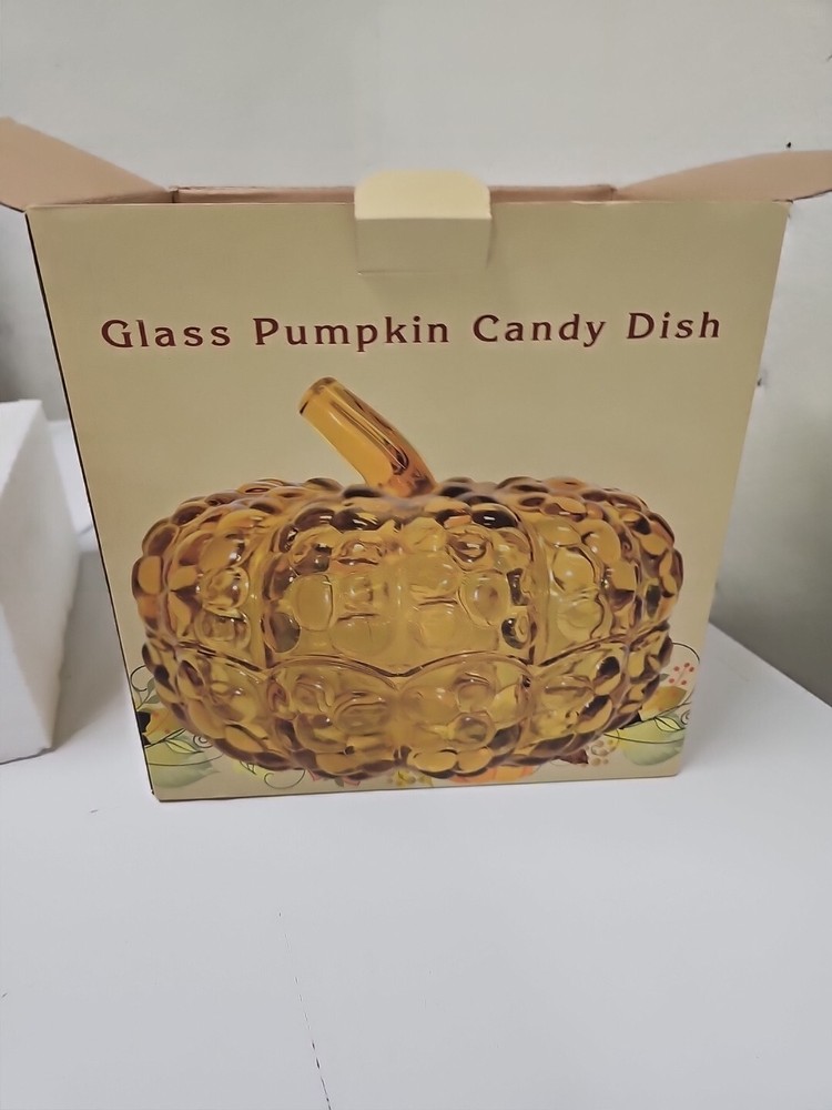 Cracker Barrel Glass Pumpkin Candy Dish