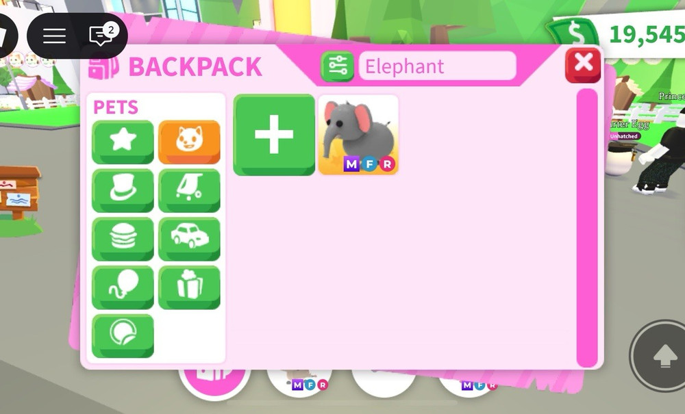 Adopt Me! Mega Neon Fly Ride Elephant Virtual Pet