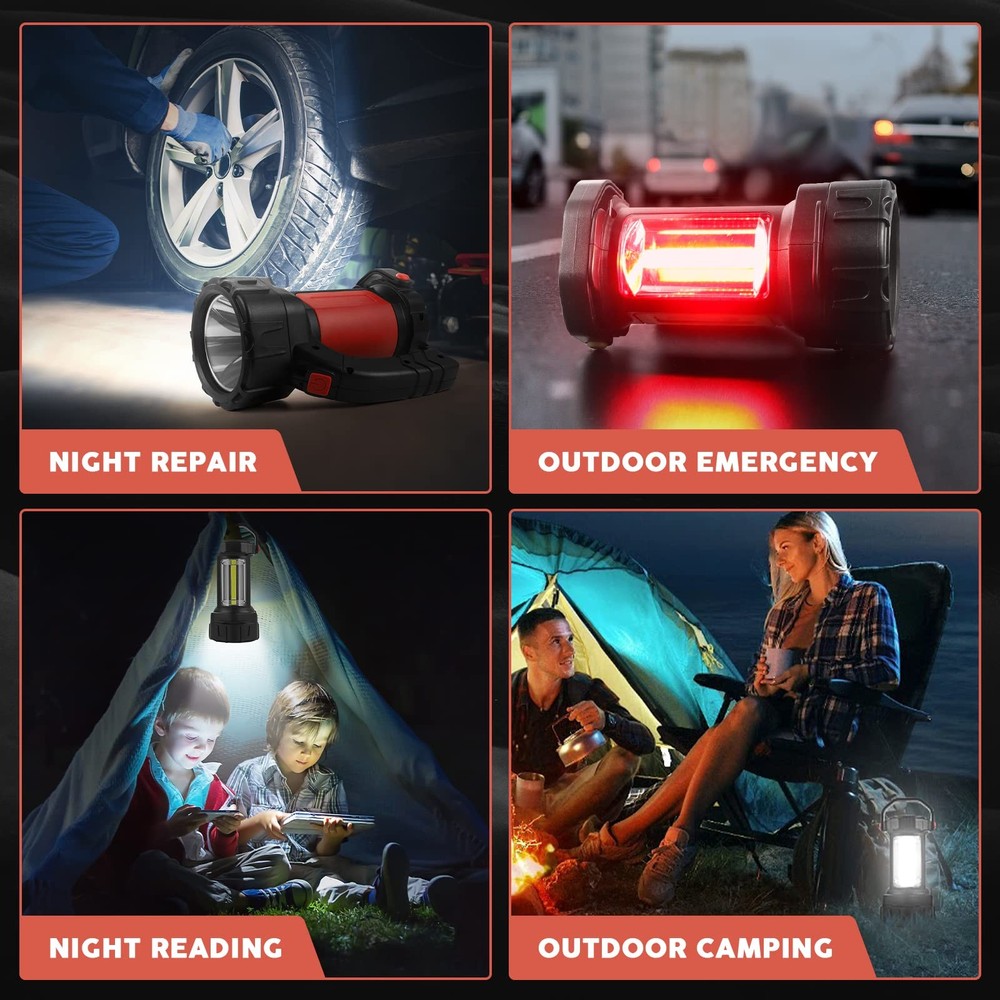 Camping Lantern Rechargeable, AlpsWolf LED Flashlight Spotlight Red