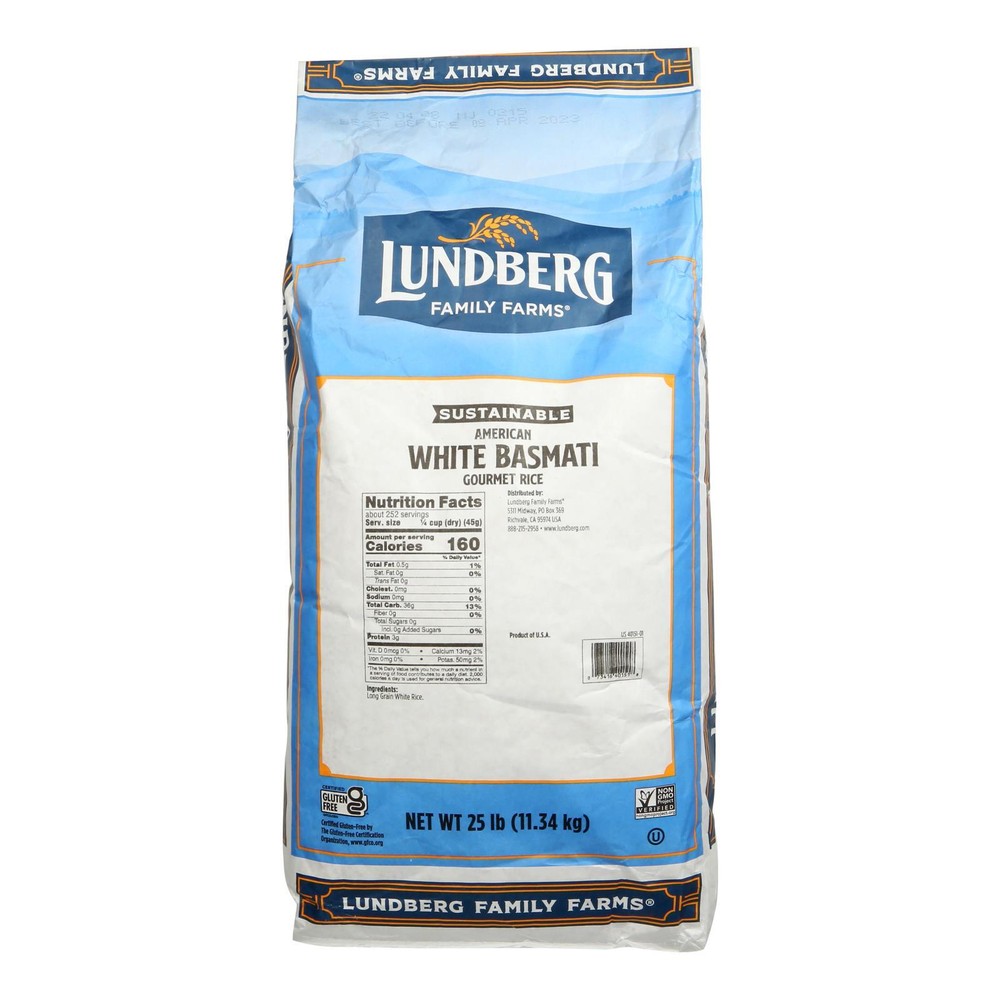 Lundberg Rice White Basmati Premium 25lb