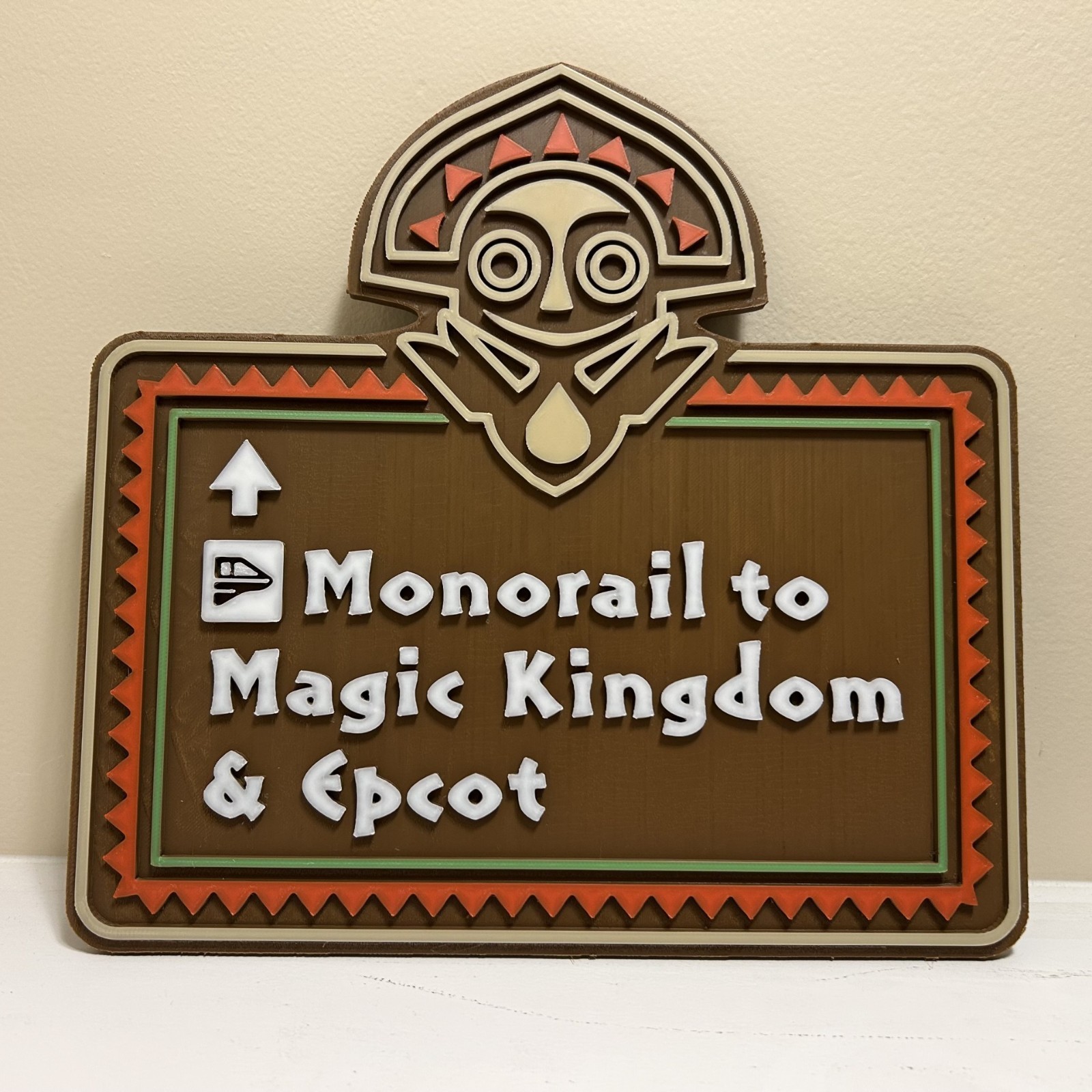 10"x10" Disney World Polynesian Monorail Prop Fan Art Decor Magic Kingdom EPCOT