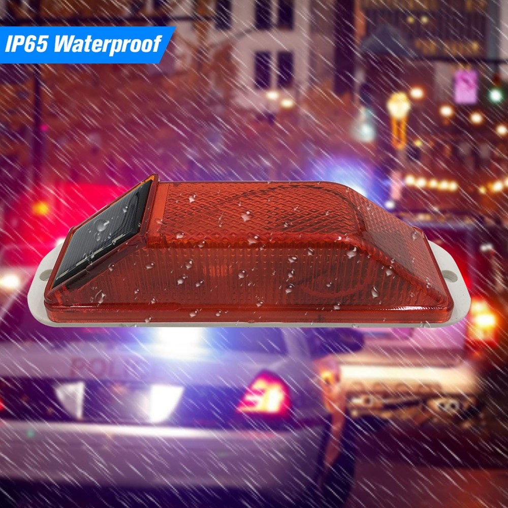 Solar Strobe Warning Light: Sensitive LED Warning Lamp High Bright Waterproof...