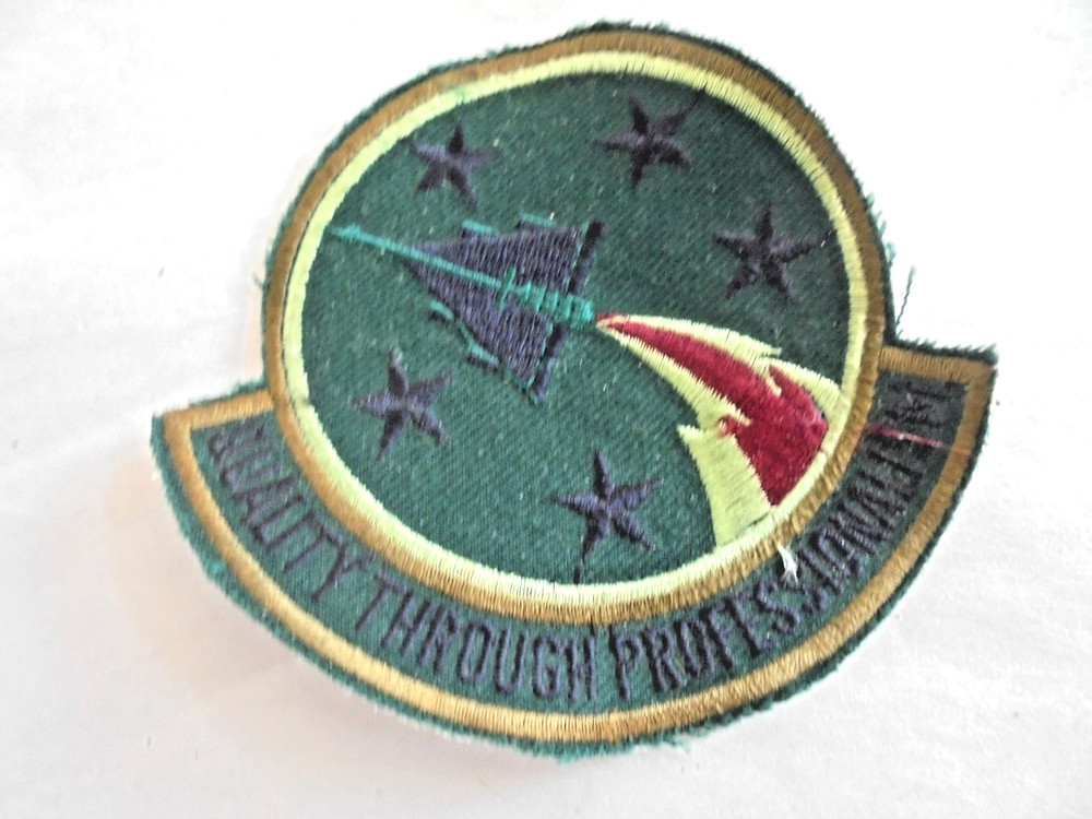 Vintage USAF Air Force Quality Through Professionalism Squadron Cut Edge Patch