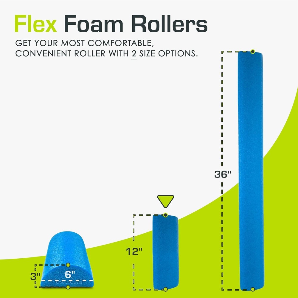 Flex Foam Rollers for Muscle Massage, Physical Therapy, Core & Balance Exercises